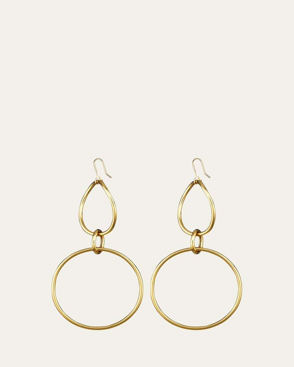 Yellow Gold Link Hoop Earrings